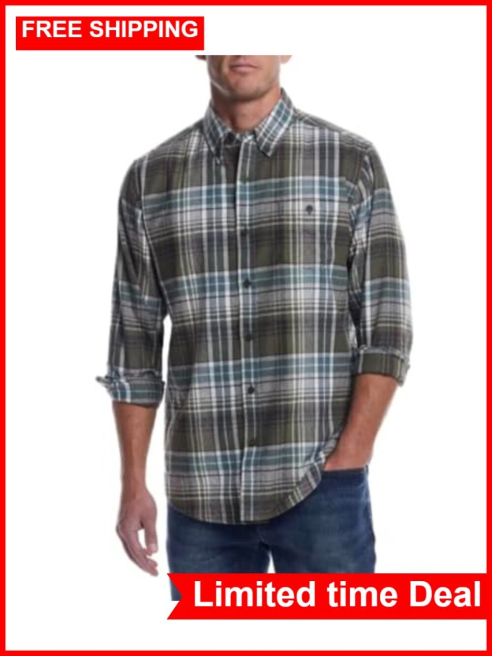 Men's Casual Button Down Long Sleeve Plaid Flannel Shirt